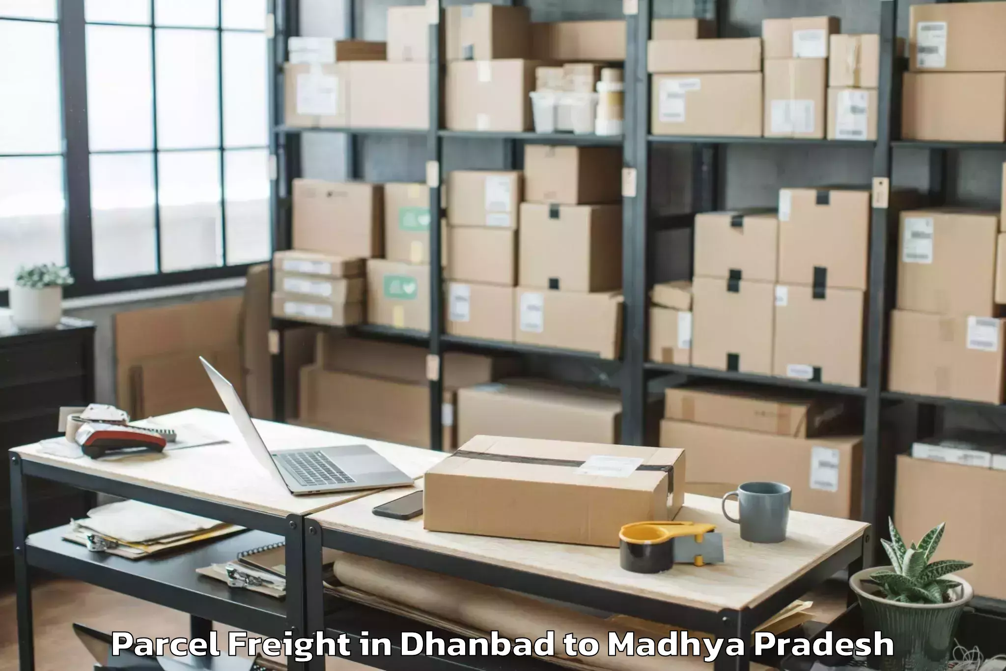 Book Your Dhanbad to Raghogarh Parcel Freight Today